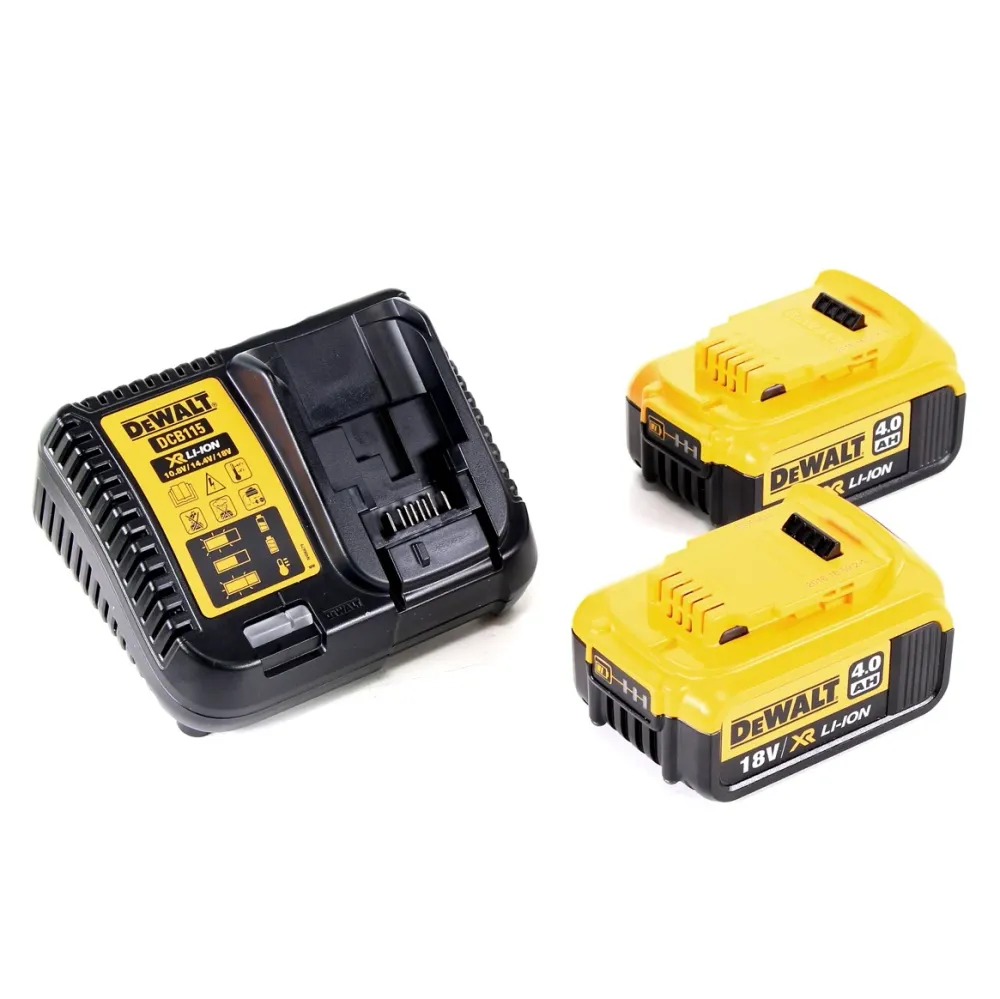Akumulatorowa szlifierka kątowa DeWalt DCG 405 M2 18V 125mm bezszczotkowa + 2x akumulator 4.0Ah + ładowarka