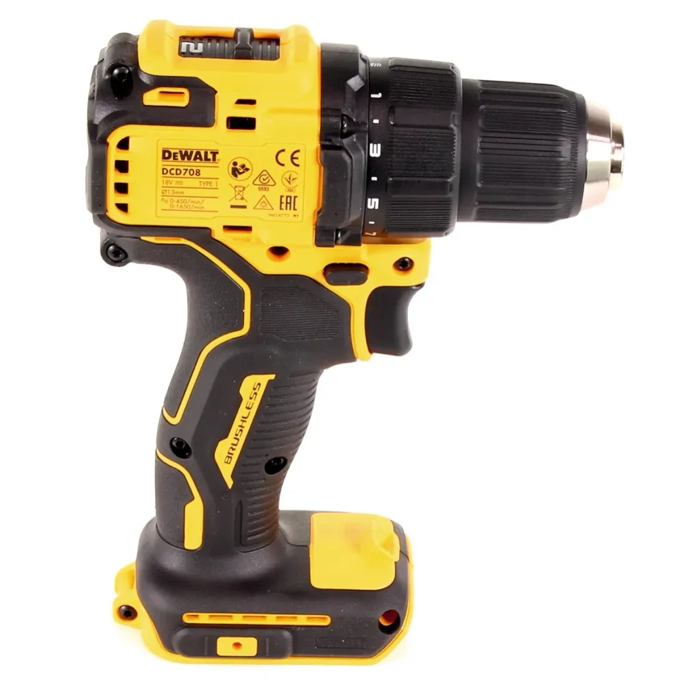Akumulatorowa wiertarko-wkrętarka DeWalt DCD 708 NT 18 V Li-Ion Brushless Solo w walizce TSTAK - bez akumulatora, bez łado...