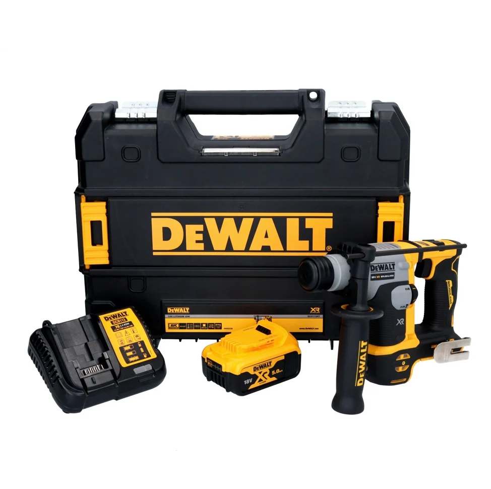 Akumulatorowa wiertarko-wkrętarka udarowa DeWalt DCH 172 P1 18 V 16 mm 1,4 dżula SDS plus Brushless + 1x akumulator 5,0 Ah...