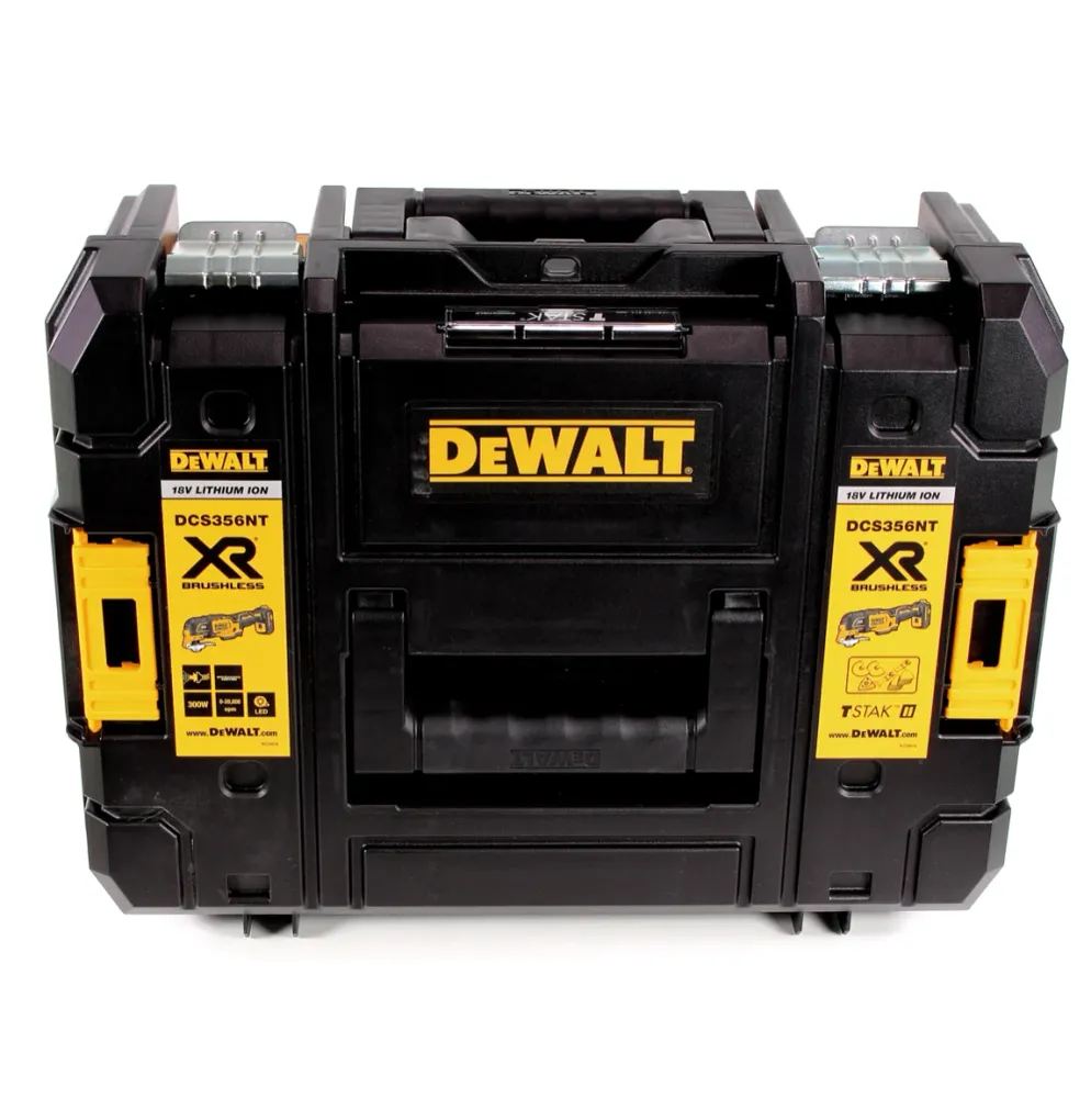 Akumulatorowe narzędzie wielofunkcyjne DeWalt DCS 356 P1 18 V bezszczotkowe + 35 akcesoriów + 1x akumulator 5,0 Ah + ładow...