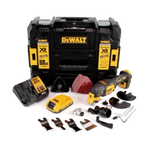 Akumulatorowe narzędzie wielofunkcyjne DeWalt DCS 356 D1 18V bezszczotkowe + 35 akcesoriów + 1x akumulator 2.0Ah + ładowar...