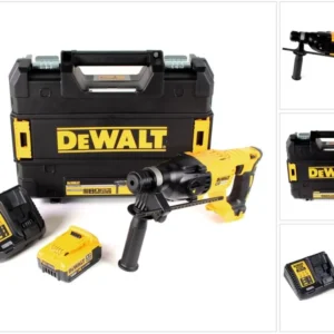 Akumulatorowy młot udarowo-obrotowy DeWalt DCH 133 M1 18V 2.6J SDS plus Brushless + 1x akumulator 4.0Ah + ładowarka + TSTAK