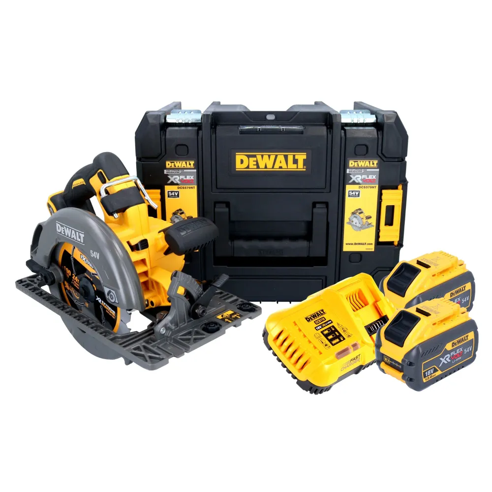 DeWalt DCS 579 Y2T akumulatorowa pilarka tarczowa 54 V FlexVolt 190 mm bezszczotkowa + 2x akumulator 12,0 Ah + ładowarka +...