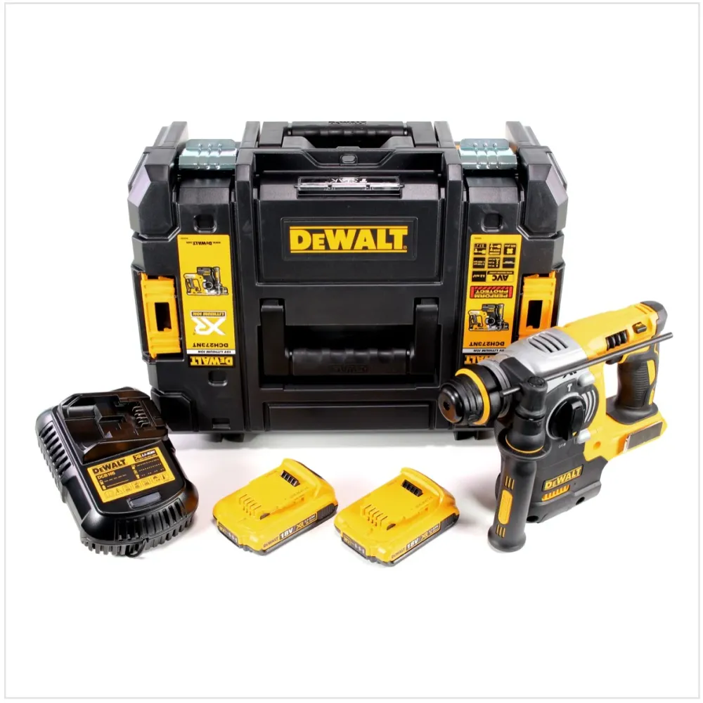 DeWalt DCH 273 D2 Akumulatorowy młot udarowo-obrotowy 18V 2.1J SDS-Plus Brushless + 2x akumulator 2.0Ah + ładowarka + TSTAK
