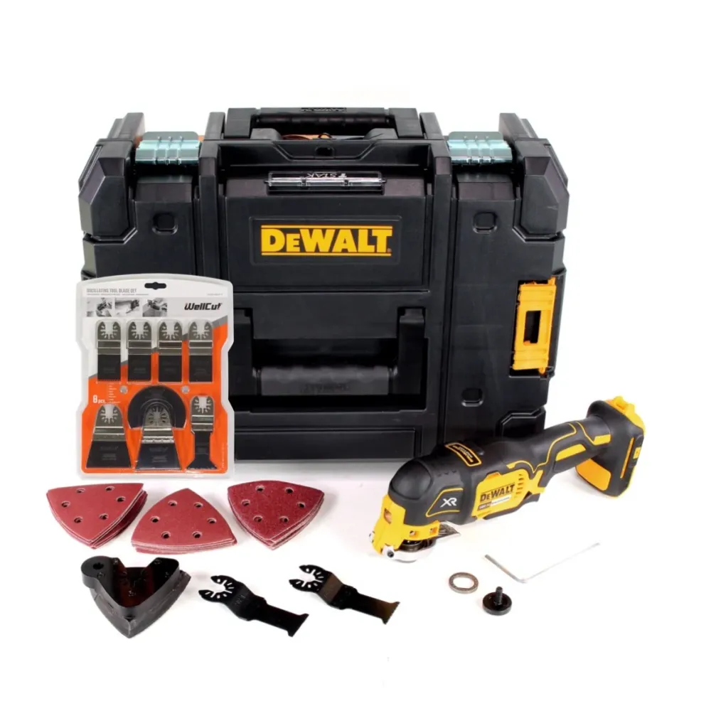 DeWalt DCS 355 NT akumulatorowe oscylacyjne narzędzie wielofunkcyjne 18 V bezszczotkowe + akcesoria + 6x brzeszczoty + TST...