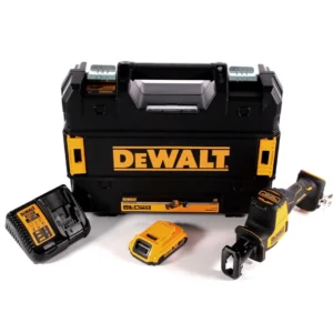 DeWalt DCS 369 D1 akumulatorowa pilarka szablasta 18 V + 1x akumulator 2,0 Ah + ładowarka + TSTAK