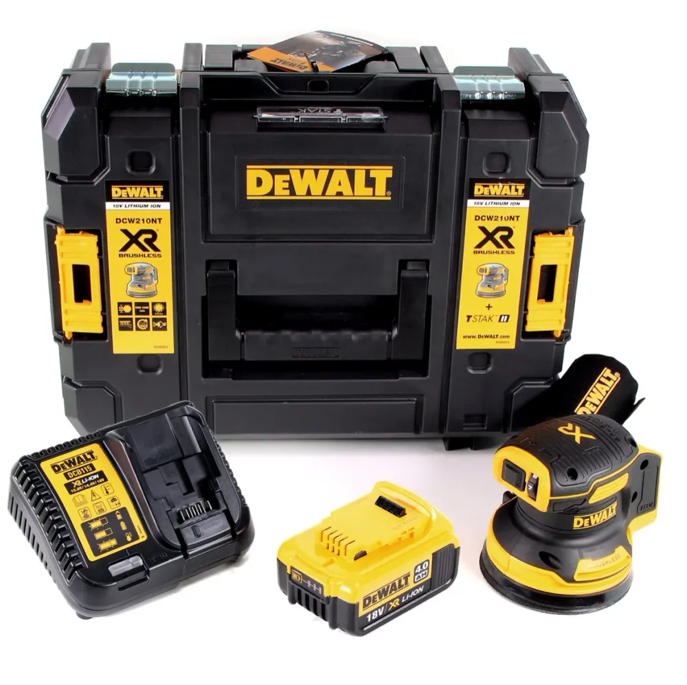 DeWalt DCW 210 M1 akumulatorowa szlifierka oscylacyjna bezszczotkowa 18 V 12 000 obr./min 125 mm + 1x akumulator 4,0 Ah +...