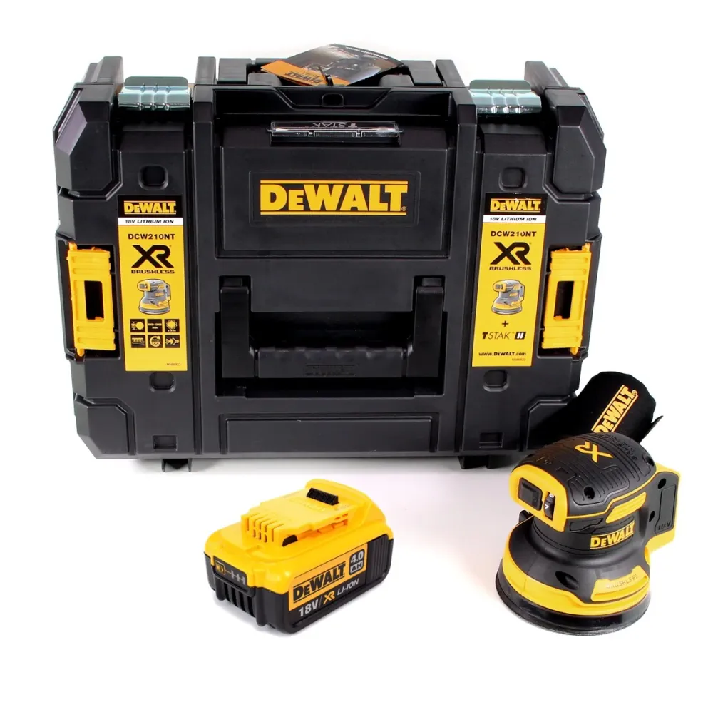 DeWalt DCW 210 NT akumulatorowa szlifierka oscylacyjna bezszczotkowa 18 V 12 000 obr/min 125 mm + 1x akumulator 4,0 Ah w T...
