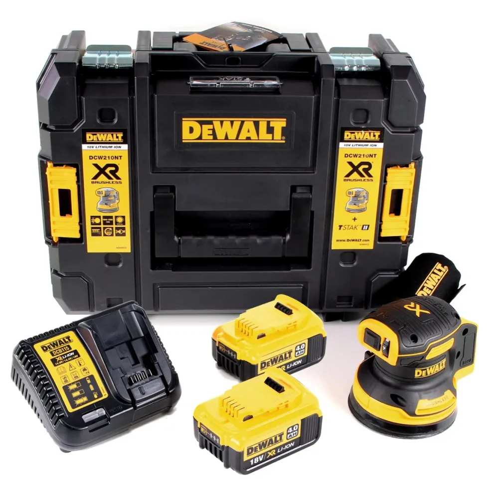 DeWalt DCW 210 M2 akumulatorowa szlifierka oscylacyjna bezszczotkowa 18V 12.000 obr/min 125mm + 2x akumulatory 4,0 Ah + 1x...