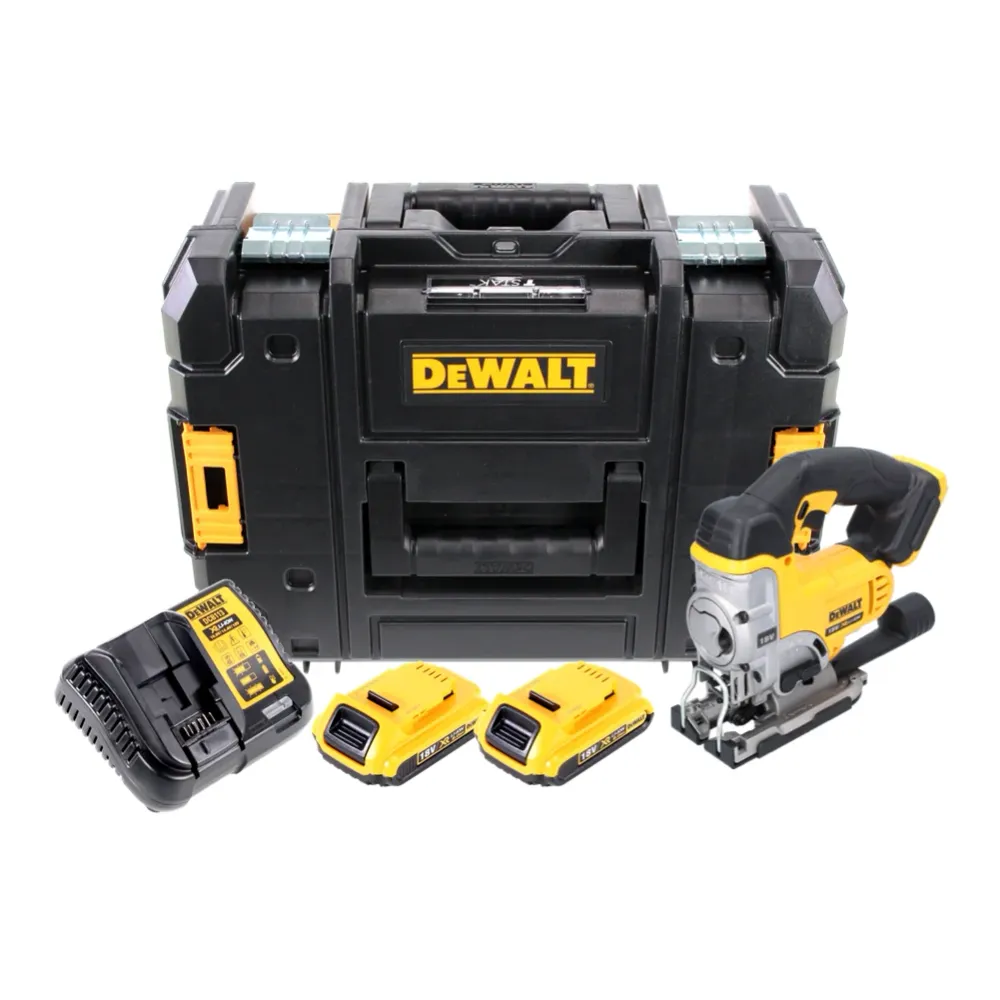 Wyrzynarka akumulatorowa DeWalt DCS 331 D2 18 V + 2x akumulator 2,0 Ah + ładowarka + TSTAK