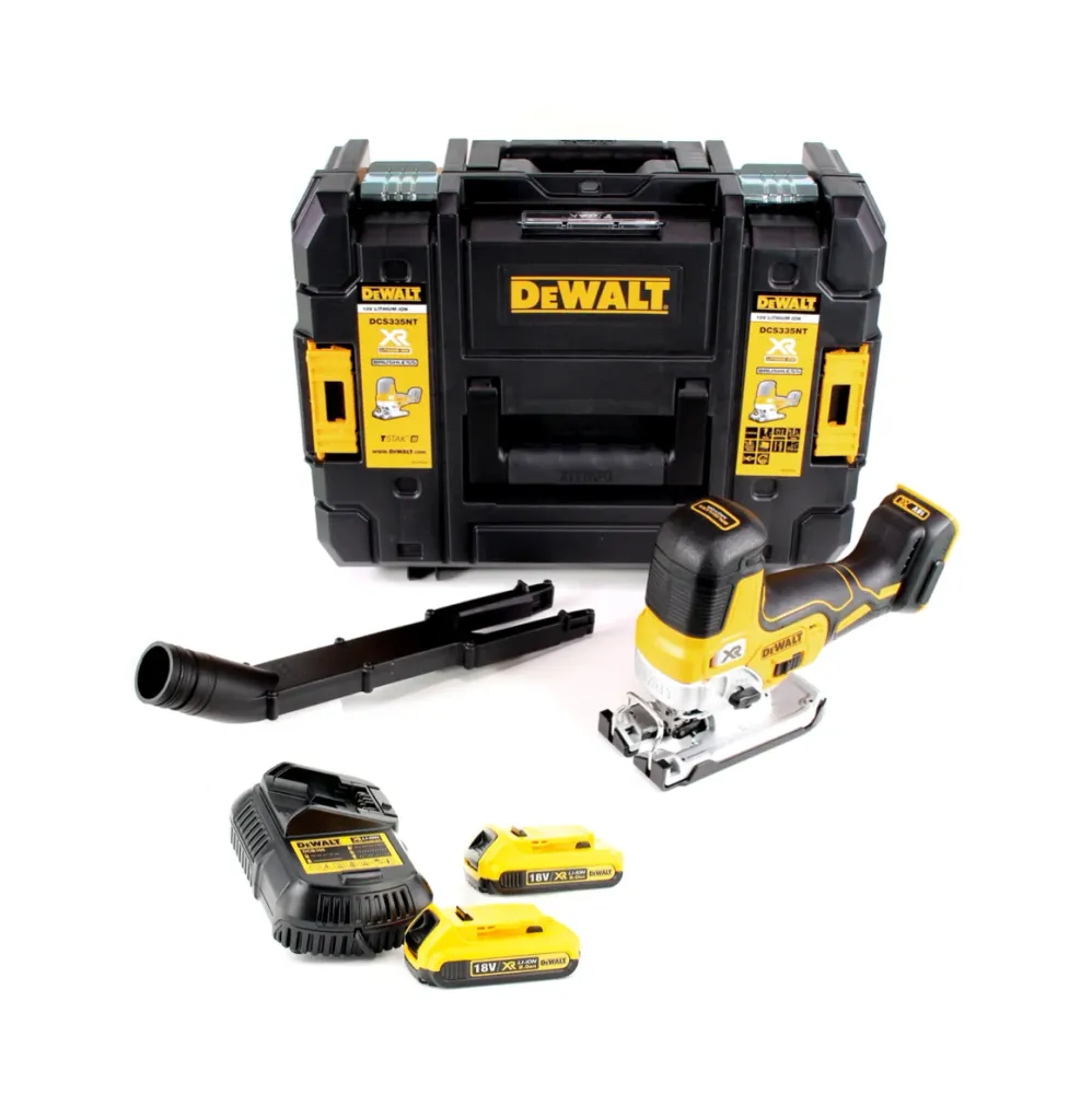 Wyrzynarka akumulatorowa DeWalt DCS 335 D2 18V + 2x akumulatory 2,0 Ah + 1x szybka ładowarka w zestawie TSTAK