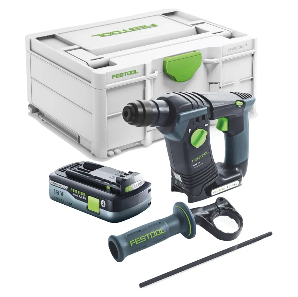 Akumulatorowa wiertarko-wkrętarka udarowa Festool BHC 18-Basic 18 V 1,8 J SDS Plus Brushless + 1x akumulator 4,0 Ah + Syst...