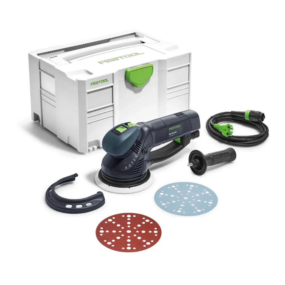 Festool RO 150 FEQ-Plus ROTEX przekładniowa szlifierka mimośrodowa 720W skok 5mm ( 571805 ) w walizce + 50x tarcze szlifie...