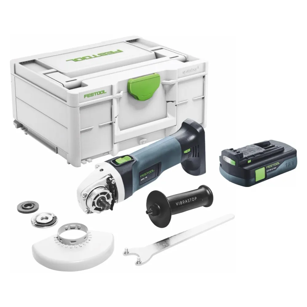 Festool AGC 18-125 EB-Basic akumulatorowa szlifierka kątowa 18 V 125 mm bezszczotkowa + 1x akumulator 3,0 Ah + Systainer -...