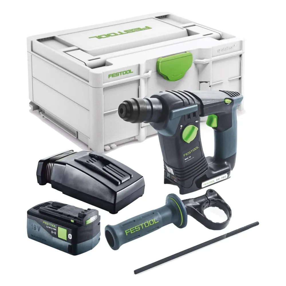 Festool BHC 18-Basic akumulatorowa wiertarko-wkrętarka udarowa 18 V 1,8 J SDS Plus Brushless + 1x akumulator 5,0 Ah + łado...