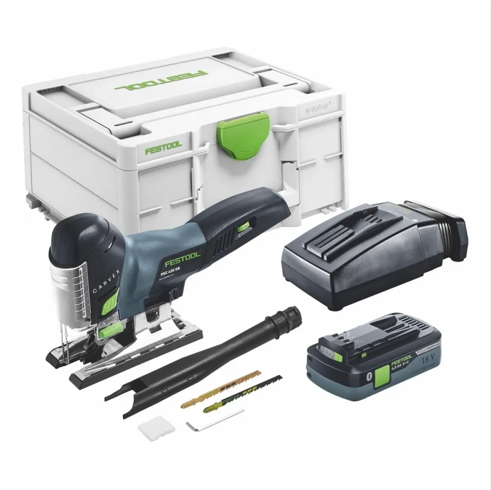 Festool CARVEX PSC 420 HPC 4,0 EBI-Plus akumulatorowa wyrzynarka wahadłowa 18 V ( 576525 ) 120 mm bezszczotkowa + 1x akumu...