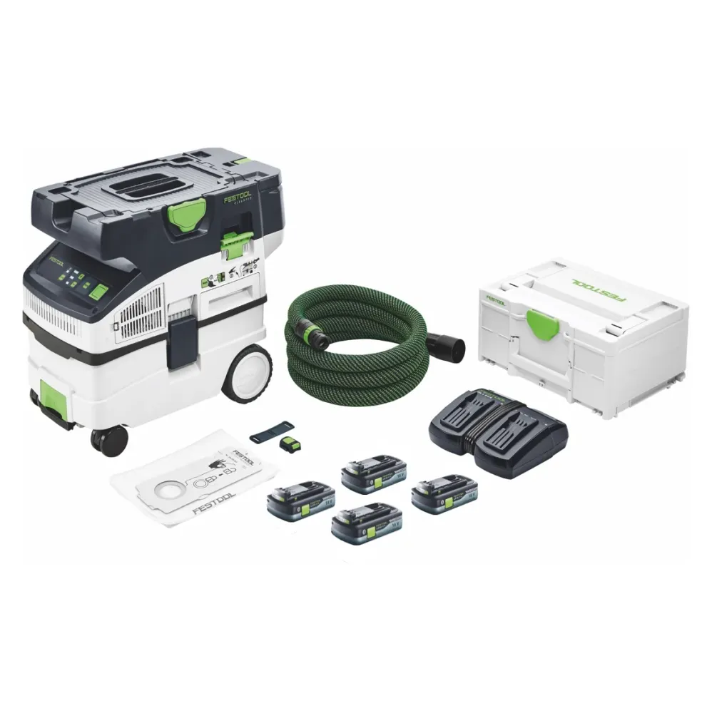 Festool CTMC MIDI akumulatorowy odkurzacz mobilny 36 V ( 2x 18 V ) klasa pyłu M + 4x akumulator 4,0 Ah + ładowarka + systa...