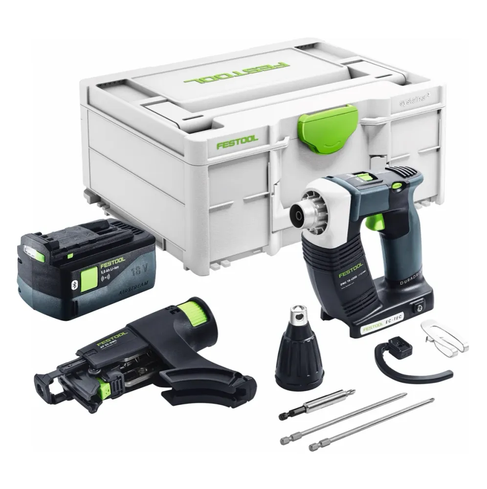 Festool DURADRIVE DWC 18-4500 Basic akumulatorowa wkrętarka budowlana 18 V 14 Nm bezszczotkowa + 1x akumulator 5,0 Ah + Sy...