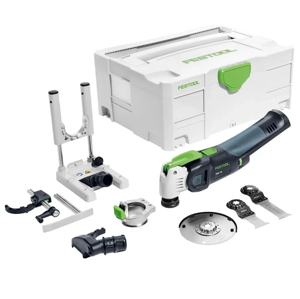 Festool OSC 18 Li E-Basic Set Vecturo akumulatorowe narzędzie oscylacyjne 18V ( 574849 ) bezszczotkowe StarlockMax Solo w...