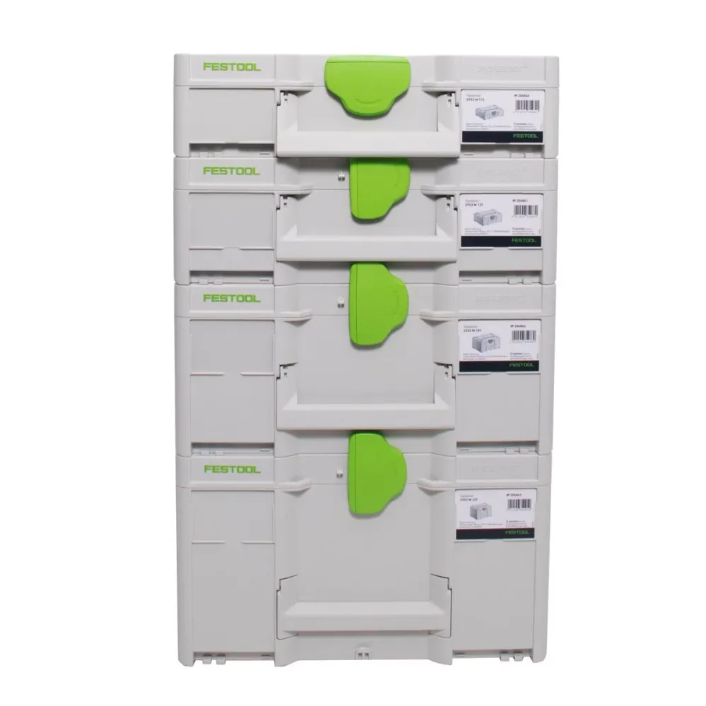 Festool Systainer Set SYS3 M 237 ( 204843 ) + SYS3 M 112 ( 204840 ) + SYS3 M 137 ( 204841 ) + SYS3 M 187 ( 204842 ) Walizk...
