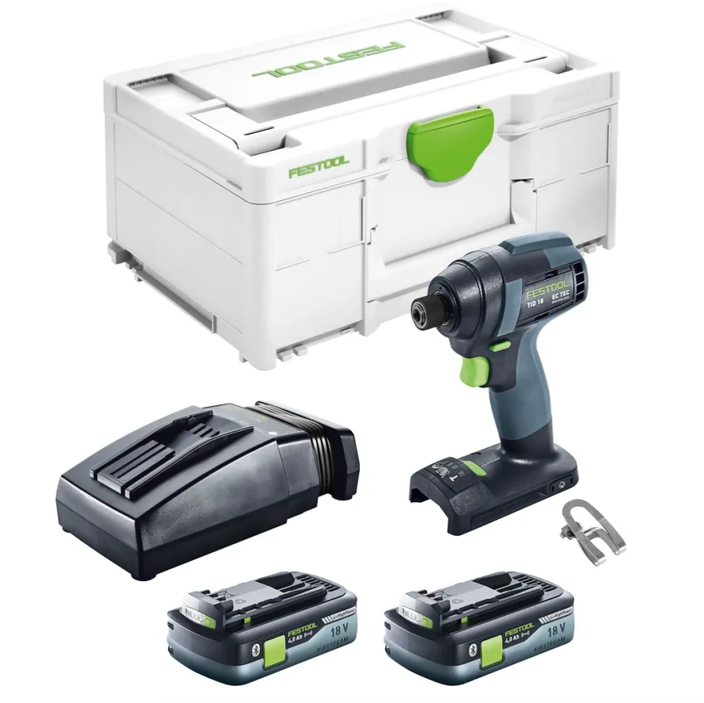 Festool TID 18 HPC 4,0 I-Plus akumulatorowy klucz udarowy 18V 180Nm 1/4" ( 576482 ) + 2x akumulator 4,0Ah HighPower + łado...