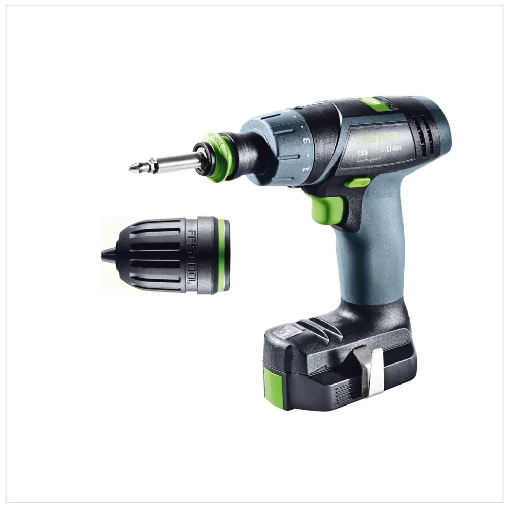 Festool TXS Li 2,6 Plus akumulatorowa wiertarko-wkrętarka 10,8V ( 564509 ) 16Nm w systainerze + 2x akumulator 2,6Ah + łado...