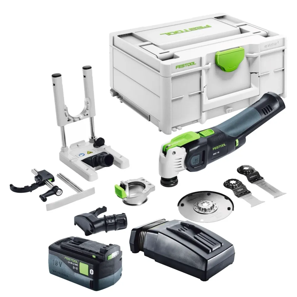 Festool VECTURO OSC 18 E-Basic Set Oscylator akumulatorowy 18 V Starlock Max Brushless + 1x akumulator 5,0 Ah + ładowarka...