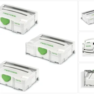 Festool 3 x walizka narzędziowa Systainer T-LOC SYS 1 TL jasnoszara łączona ( 497563 )