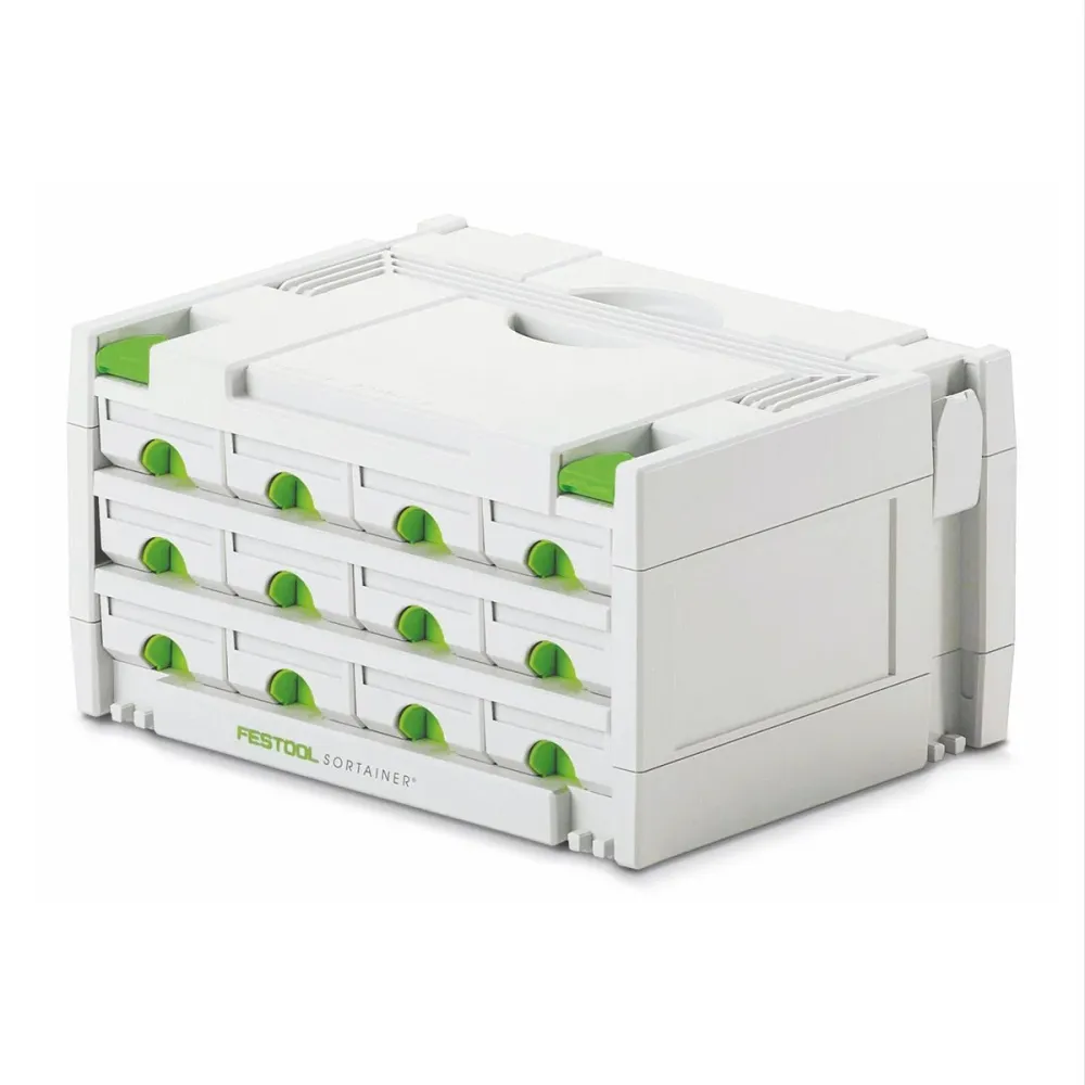 Zestaw Sortainerów Festool 2x SYS 3-SORT/12 ( 2x 491986 ) Walizka asortymentowa z 12 przegródkami na wkręty, kołki i gwoździe