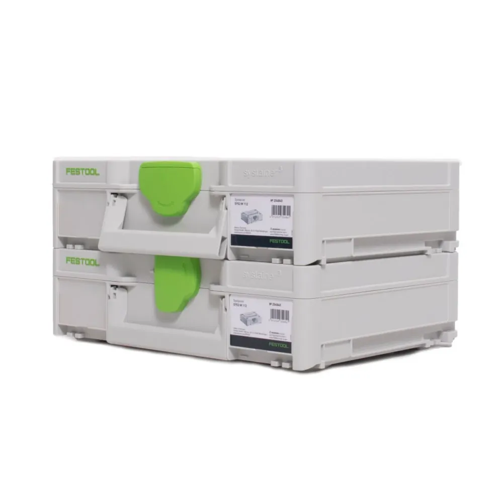 Zestaw systainerów Festool 2x SYS3 M 112 ( 2x 204840 ) 7,7 litra 396x296x112mm Walizka narzędziowa z możliwością połączenia