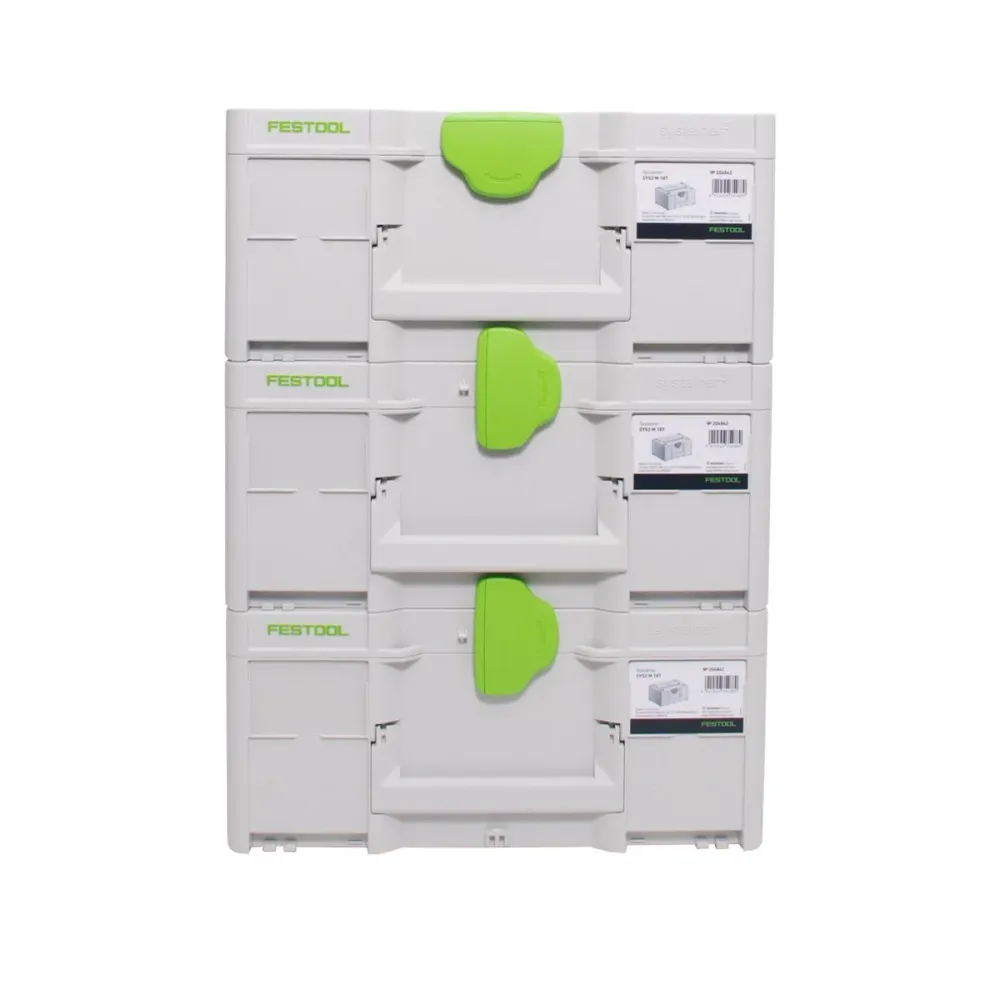 Zestaw systainerów Festool 3x SYS3 M 187 ( 3x 204842 ) 15,9 litra 396x296x187mm Walizka narzędziowa z możliwością połączenia