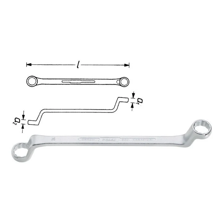 Klucz dwupierścieniowy HAZET 630 17 x 19 mm 265 mm ( 8000462655 )