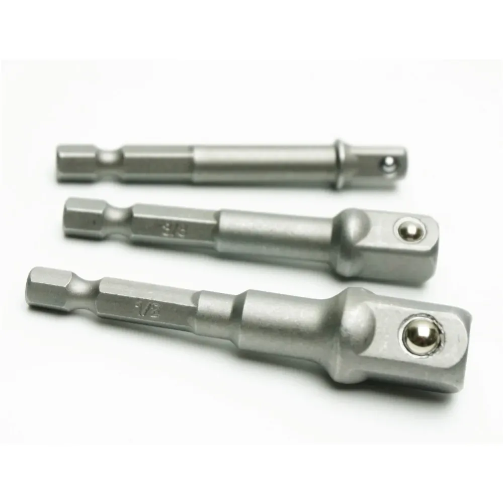 Końcówki do wiertarek udarowych Adapter gniazda 1/4" 3/8" 1/2" 3 szt.