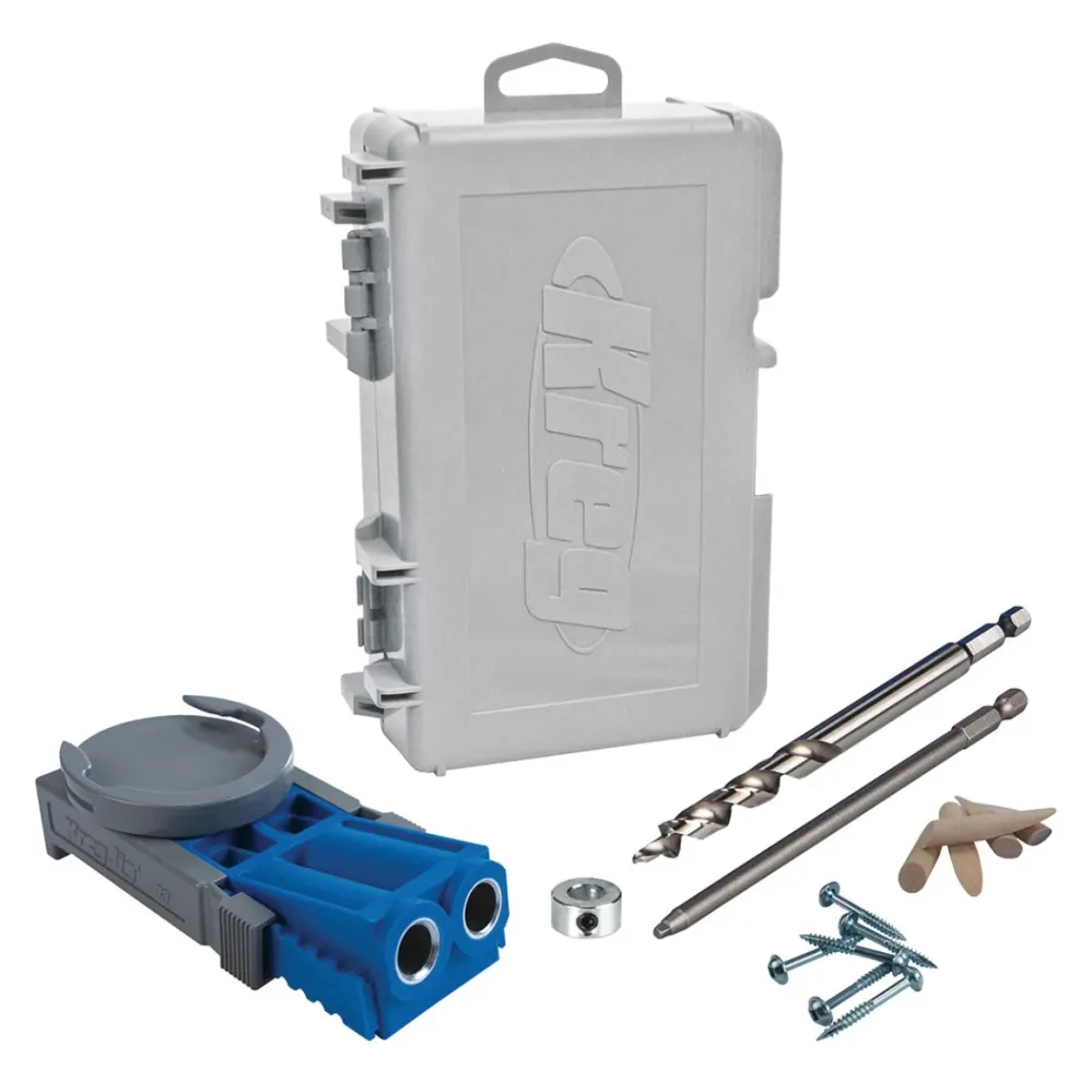 KREG Jig R3 Starter Set ( R3 ) Kompletny zestaw stolarski do systemu łączenia drewna z szablonem do wiercenia R3, wiertłem...