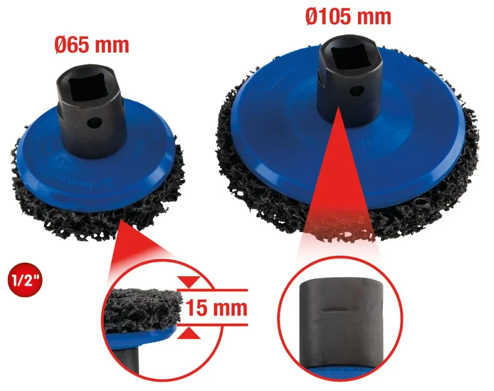 KS TOOLS Zestaw szlifierek do piast kół, Ø 65 / 105 mm, 2-częściowy ( 100.4035 )