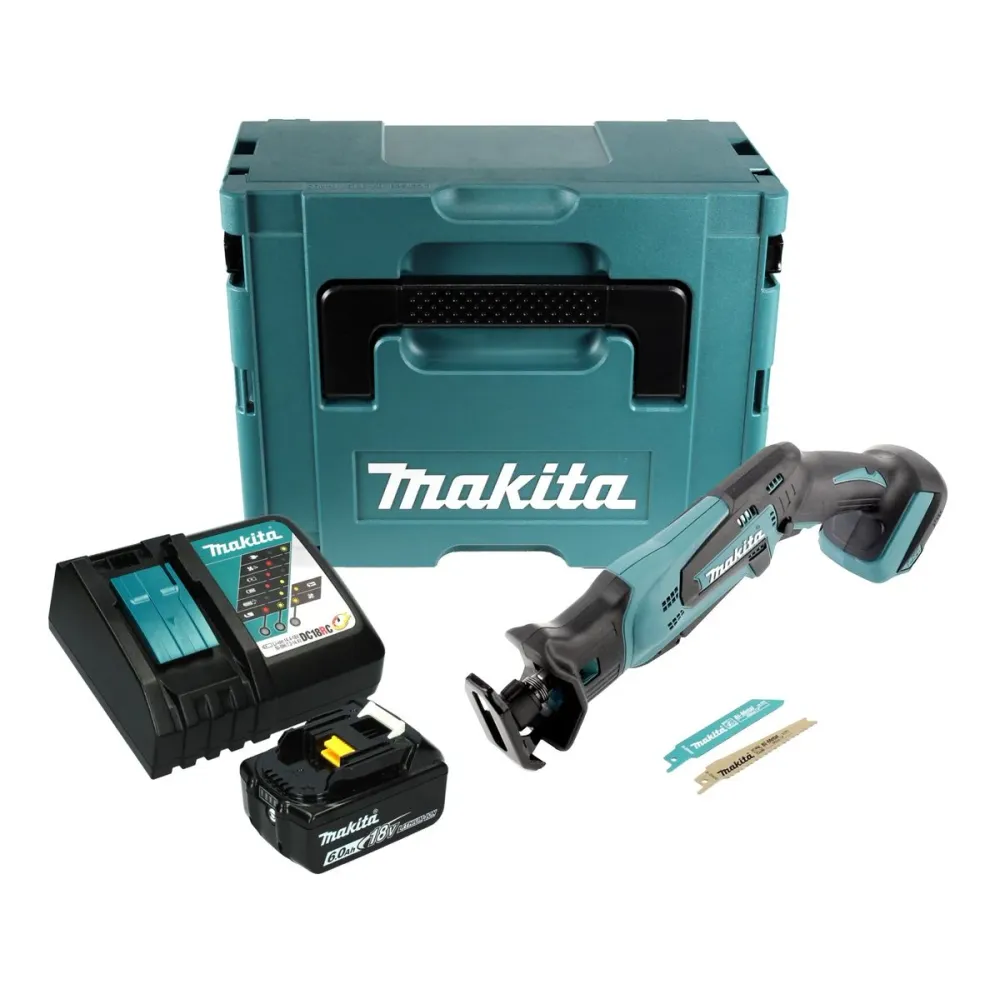 Akumulatorowa pilarka szablasta Makita DJR 183 RG1J 18 V + 1x akumulator 6,0 Ah + ładowarka + Makpac