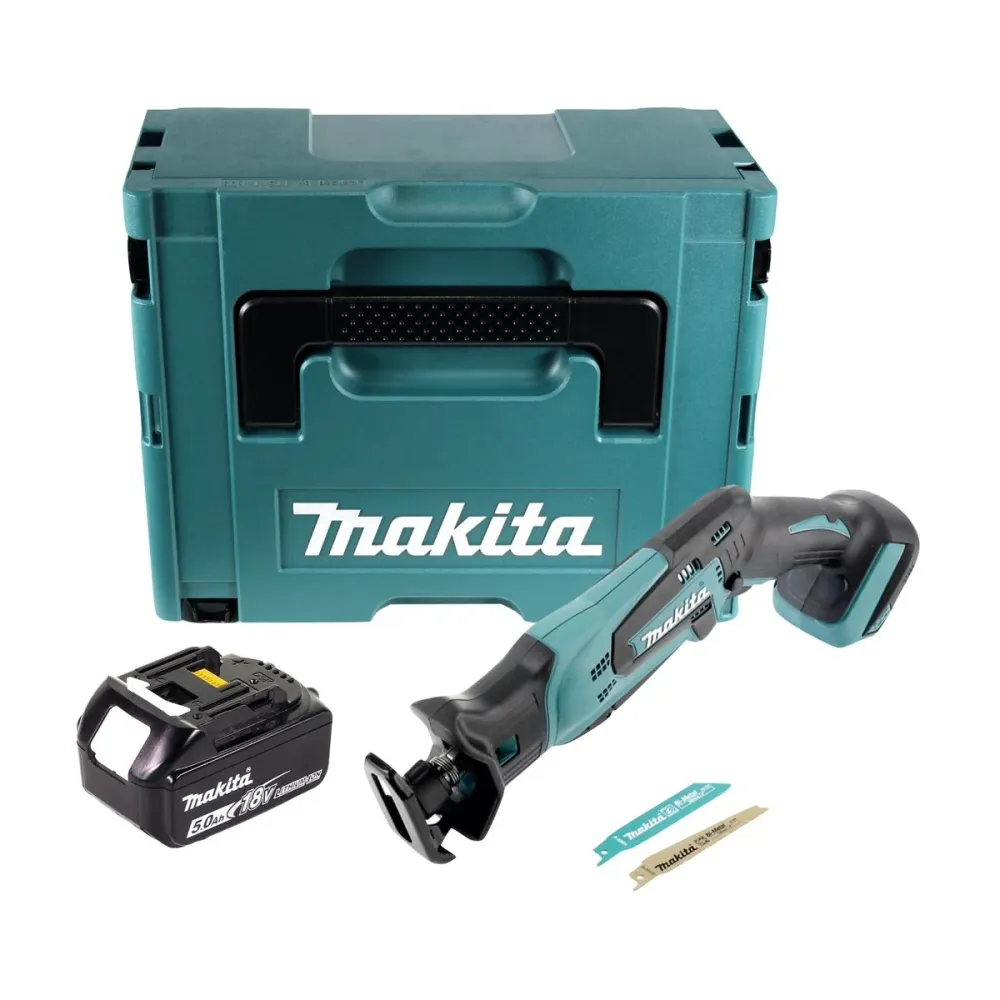 Akumulatorowa pilarka szablasta Makita DJR 183 T1J 18 V + 1x akumulator 5,0 Ah + Makpac - bez ładowarki