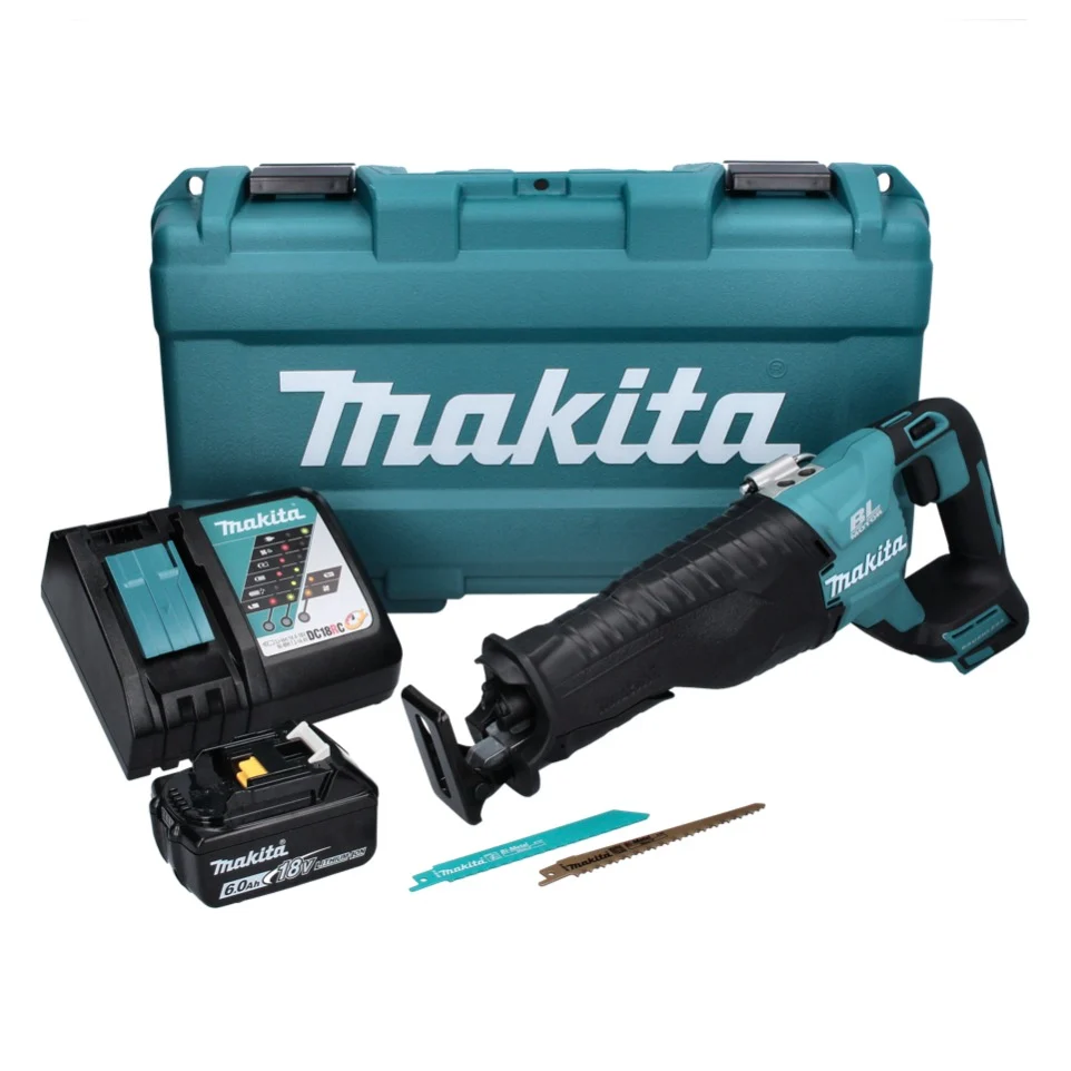 Akumulatorowa pilarka szablasta Makita DJR 187 RG1K 18 V bezszczotkowa + 1x akumulator 6,0 Ah + ładowarka + walizka