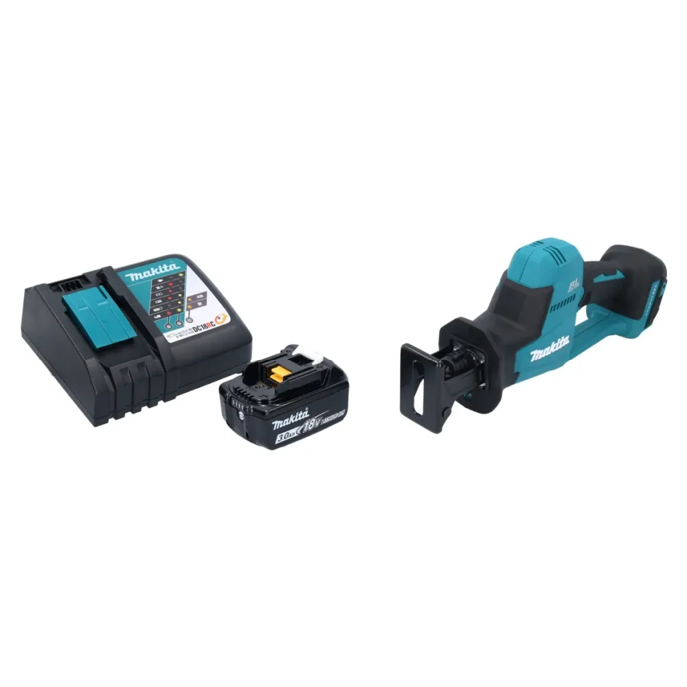 Akumulatorowa pilarka szablasta Makita DJR 189 RF1 18 V bezszczotkowa + 1x akumulator 3,0 Ah + ładowarka