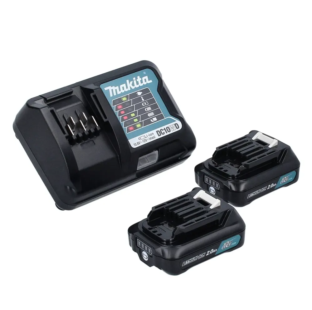 Akumulatorowa wiertarko-wkrętarka udarowa Makita HP 333 DWAE 12 V 30 Nm + 2x akumulator 2,0 Ah + ładowarka + 1x maska FFP2...