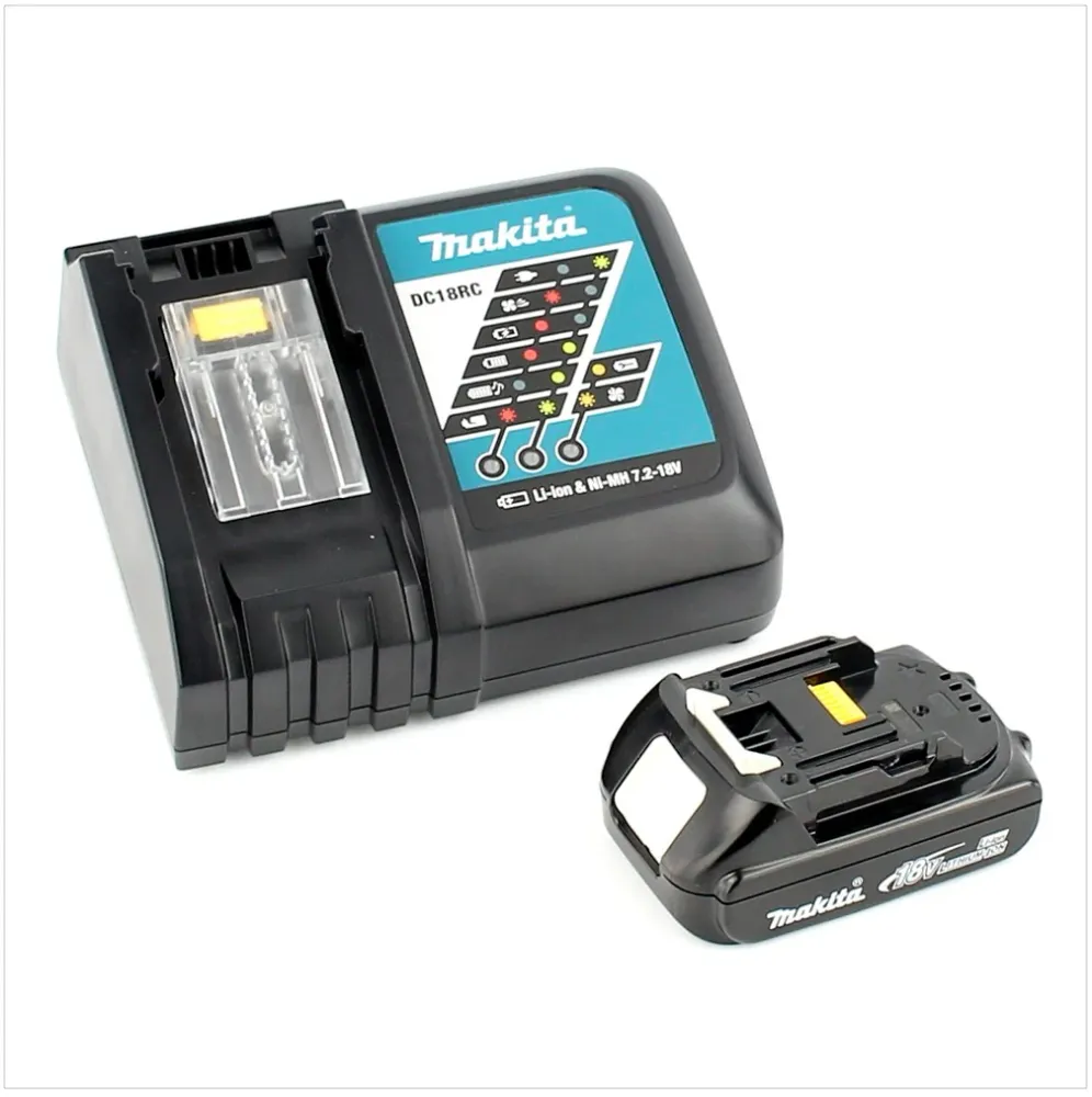 Akumulatorowa wiertarko-wkrętarka udarowa Makita DHP 482 RY1J 18V 62Nm w zestawie Makpac + 1x akumulator 1,5 Ah + ładowarka