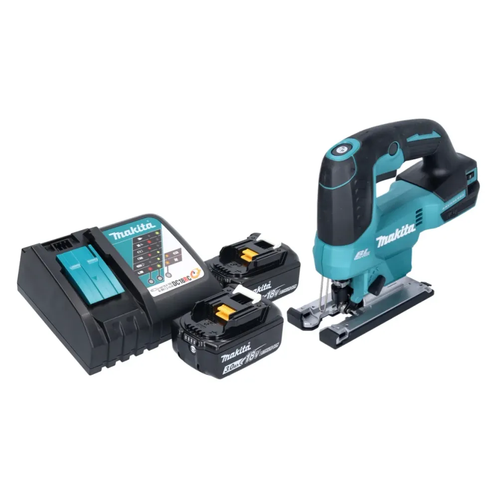 Akumulatorowa wyrzynarka wahadłowa Makita DJV 184 RF 18 V bezszczotkowa + 2x akumulator 3,0 Ah + ładowarka