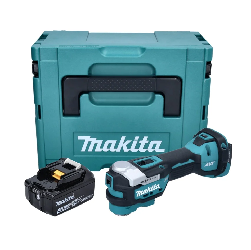 Akumulatorowe narzędzie wielofunkcyjne Makita DTM 52 M1J 18 V Starlock Max Brushless + 1x akumulator 4,0 Ah + Makpac - bez...