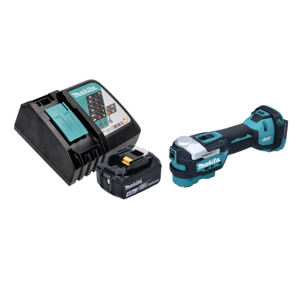 Akumulatorowe narzędzie wielofunkcyjne Makita DTM 52 RM1 18 V Starlock Max Brushless + 1x akumulator 4,0 Ah + ładowarka