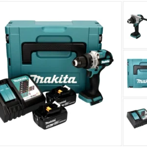 Makita DDF 486 RTJ akumulatorowa wiertarko-wkrętarka 18 V 130 Nm bezszczotkowa + 2x akumulator 5,0 Ah + ładowarka + Makpac