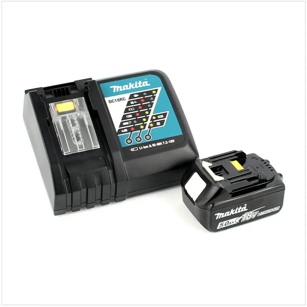 Makita DGA 504 RT1J akumulatorowa szlifierka kątowa 18V 125mm bezszczotkowa + 1x akumulator 5,0Ah + ładowarka + Makpac