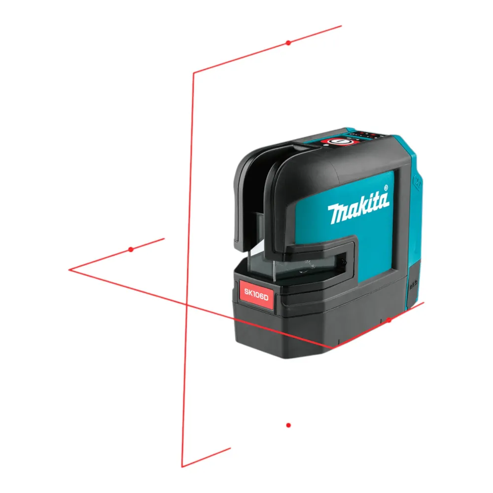 Makita SK 106 DZ Akumulatorowy laser krzyżowy Laser punktowy czerwony 12 V Solo – bez akumulatora, bez ładowarki