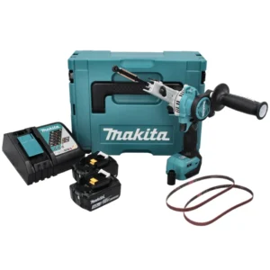 Makita DBS 180 RTJ akumulatorowy pilnik taśmowy 18 V 9 x 533 mm bezszczotkowy + 2x akumulator 5,0 Ah + ładowarka + Makpac