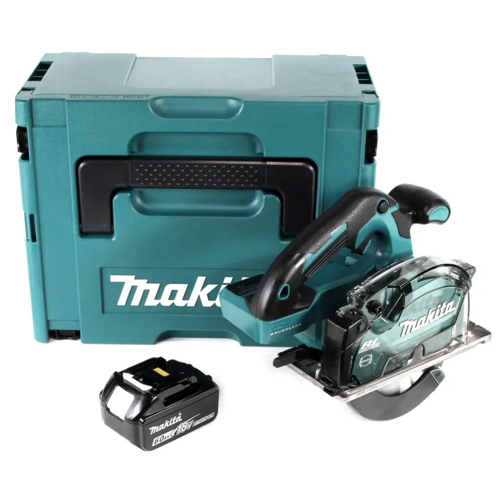 Makita DCS 553 G1J Akumulatorowa pilarka tarczowa do metalu 18V 150 mm Brushelss + 1x akumulator 6,0Ah + Makpac - bez łado...