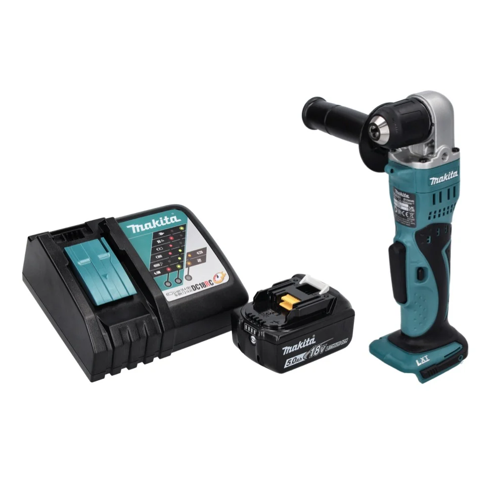 Makita DDA 351 RT1 akumulatorowa wiertarko-wkrętarka kątowa 18 V 13,5 Nm + 1x akumulator 5,0 Ah + ładowarka